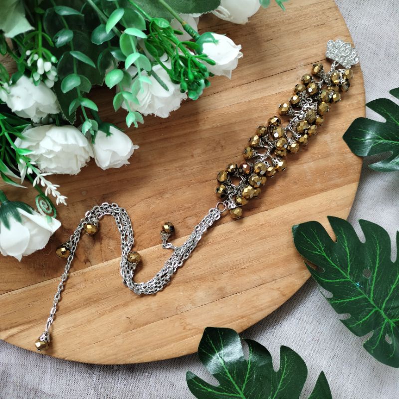 Syaira brooch / bros dagu juntai panjang-Gold