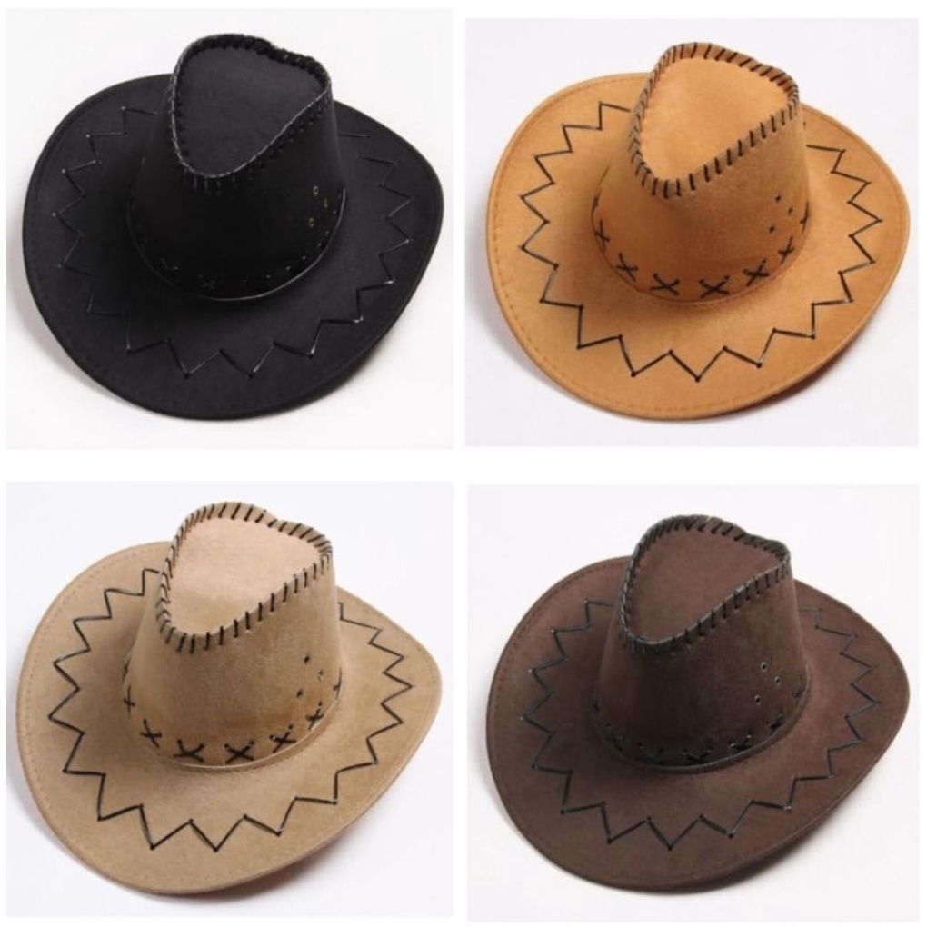 promo.. topi koboi pria / topi coboy kulit asli / topi coboy pria terlaris topi coboy lebar/topi lak