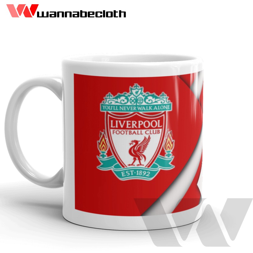 Mug Liverpool Gelas Liverpool Mug Bola Gelas Bola Mug Custom Mug Unik Cetak Mug Liverpool Team Flag