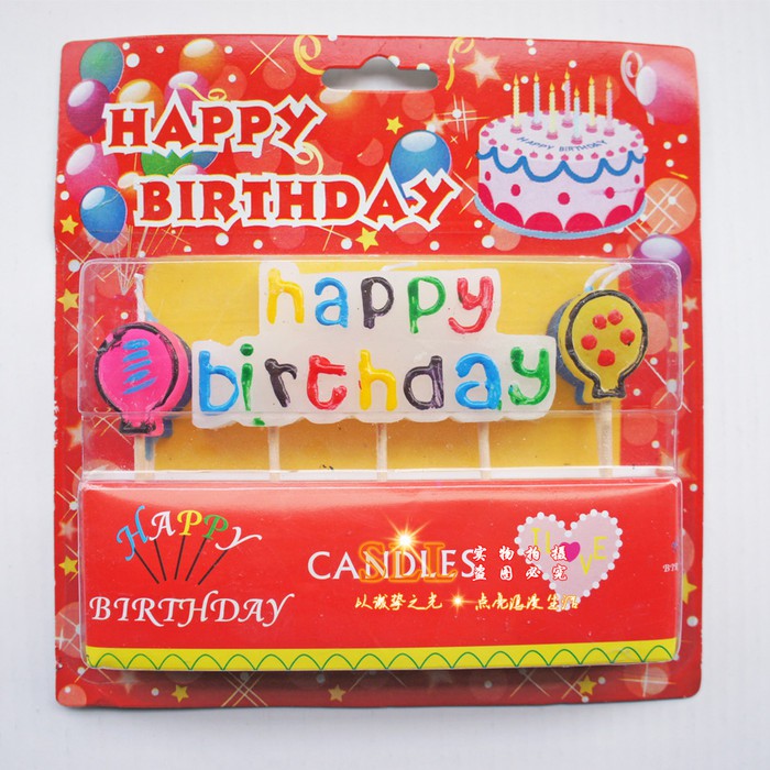 Set Lilin Ulang Tahun Tulisan "Happy Birthday" untuk Hiasan Kue
