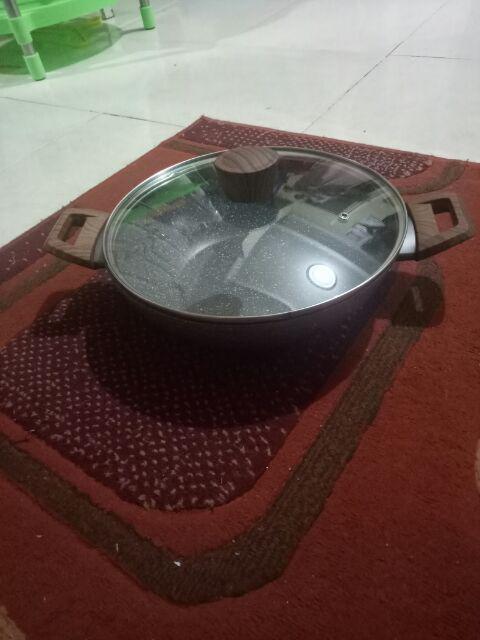 Kh Cypruz Kuali Wajan Induksi Marble With Lid 26cm Kuali Induksi 26 Cm Premium Cookware