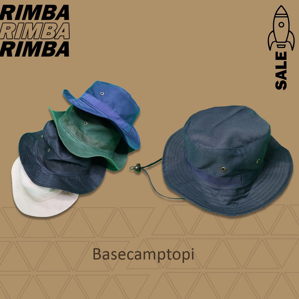 Topi Rimba Polos Adventur Gunung Pria Wanita Bahan Royal