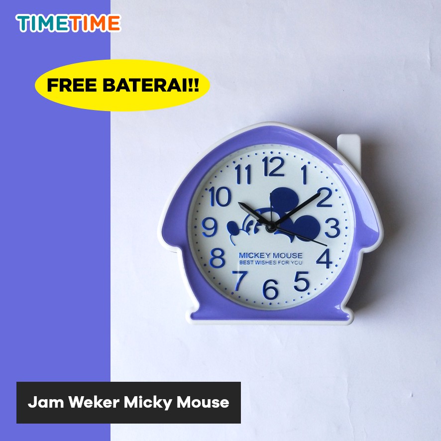 Jam Meja Weker Beker Doraemon Hello Kitty Micky Mouse FREE BATERAI A260