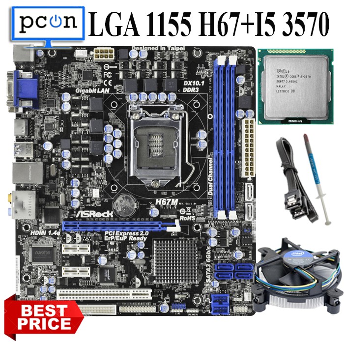 Mainboard Mobo Motherboard LGA 1155 H67 USB 3.0 processor i5 3570