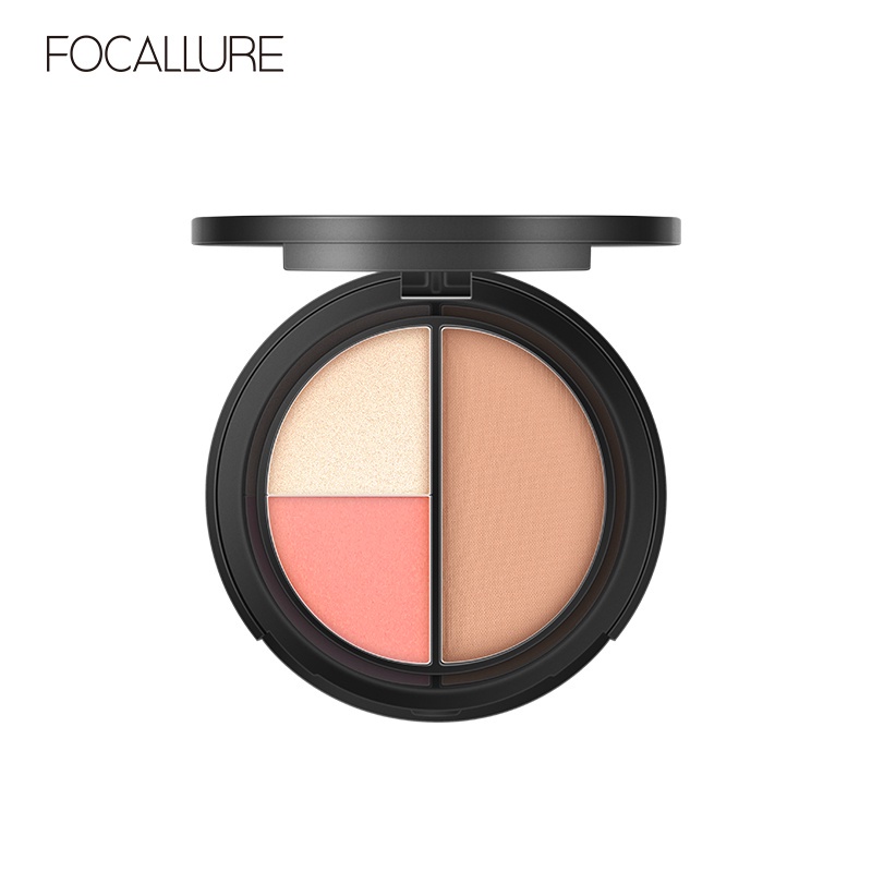 *RM* FOCALLURE Trio Blush Highlight &amp; Contour Muti-use Face cosmetic Palette / FOCALLURE HIGHLIGHTER  CONTOUR 3IN1