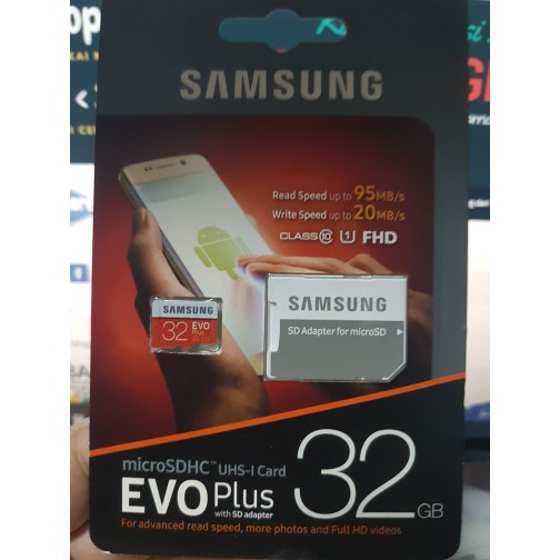 Samsung MicroSD 32GB 32 GB Micro SD EVO Plus Class 10 UHS-1 (80MB/s)