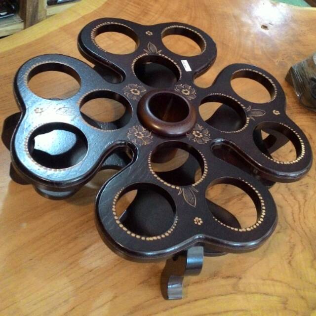 Tempat aqua gelas Semanggi kayu jati