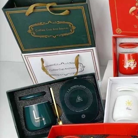 [GARANSI PECAH] [FREE BUBBLE] JY 110 Penghangat Pemanas Kopi Teh +Gelas+Sendok(dapat gift bag) Hadiah kado unik merid-hijau