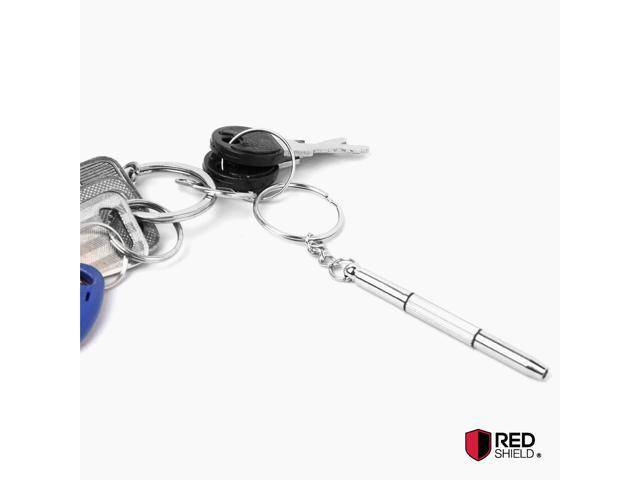 Gantungan kunci obeng plus minus stainless / Mini screwdriver keychain 4in1