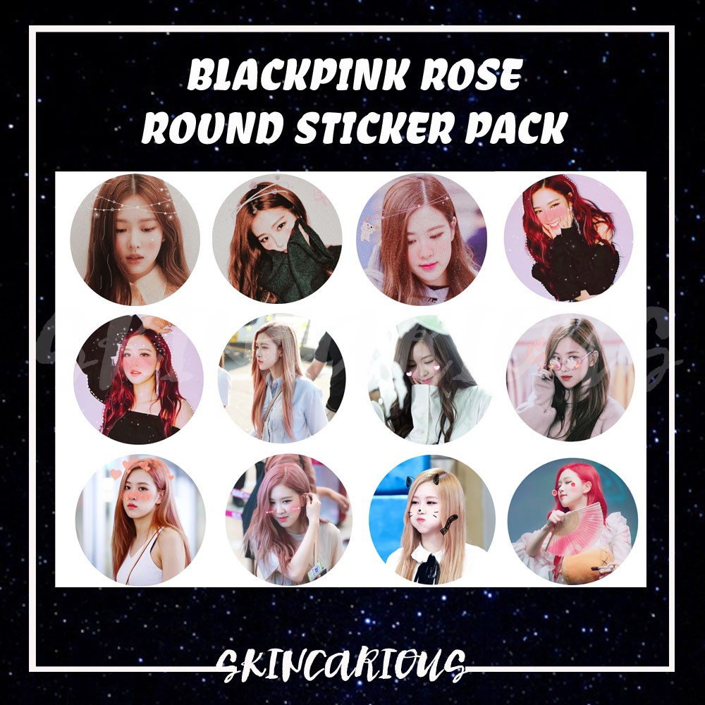 BLACKPINK ROSE Round Sticker Pack Paket Stiker Shopee Indonesia