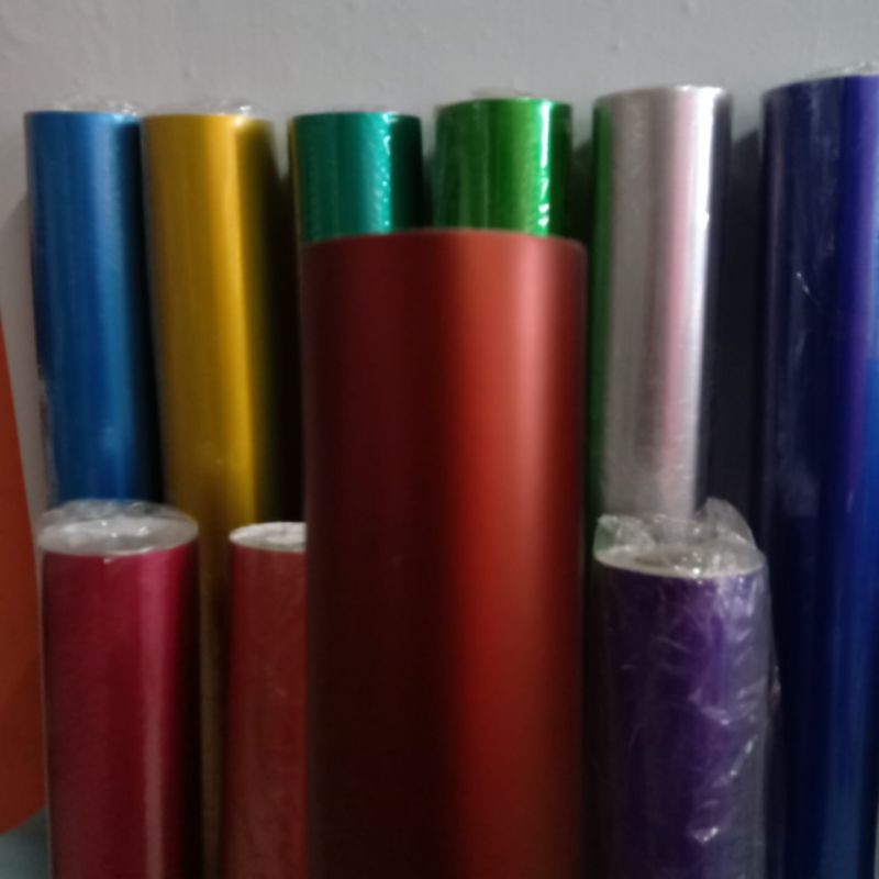 sticker skotlet infinity metalik krom doff coklat