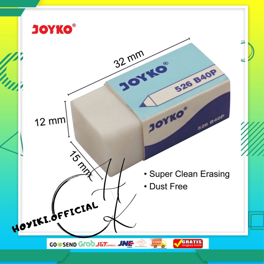 

JOYKO Eraser / Penghapus Putih Joyko 526-B40P Super Bersih Tidak Berbekas