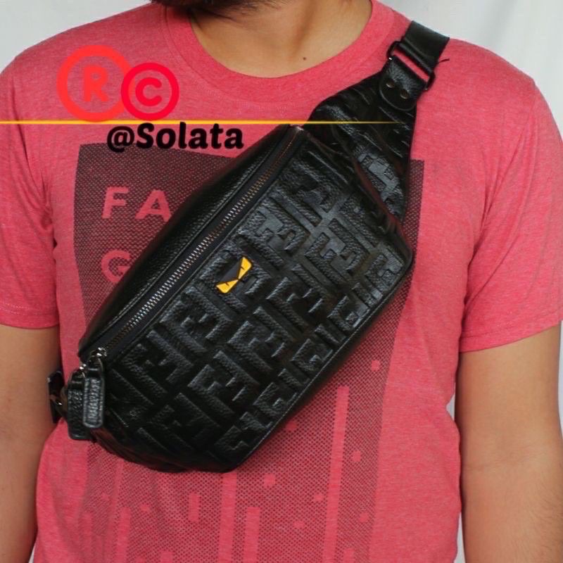 Tas selempang pria fend1 kulit asli Termurah  waistbag pria tas slempang pria import