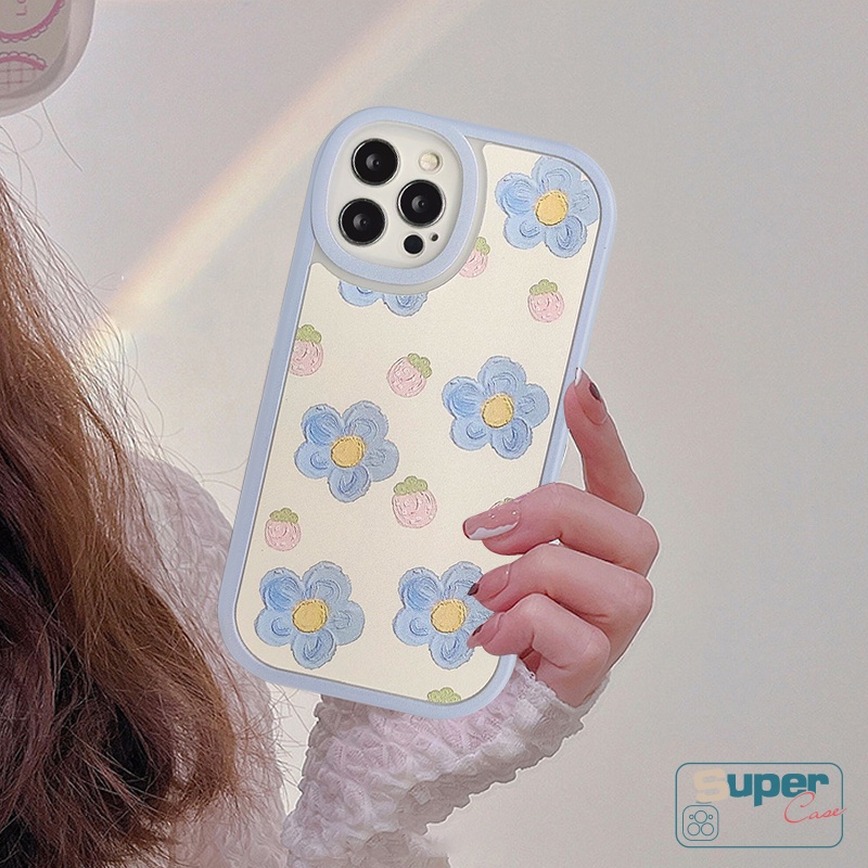 IPHONE Fashion Lukisan Cat Minyak Floral Case Kompatibel Untuk Iphone11 Pro Max XR 78 Plus 6 6s Plus 14 12 13 Pro Max X XS Max SE 2020bunga Tpu Lembut Shockproof Back Phone Cover