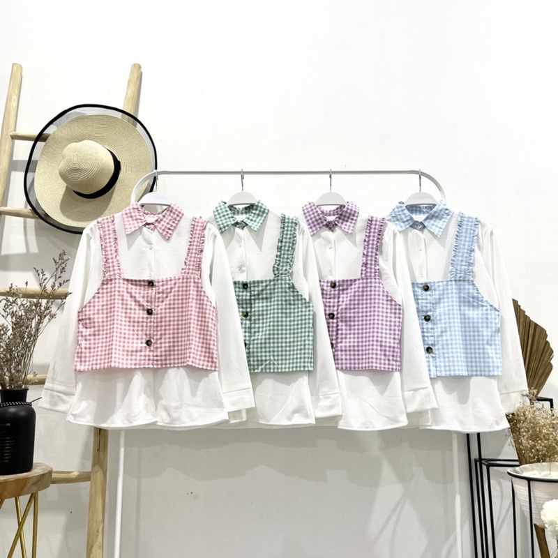 KEMEJA VEST OVERALL KOTAK