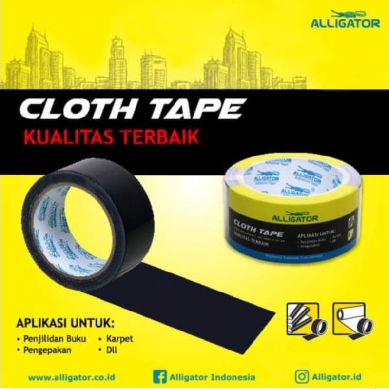 

Cloth Tape Alligator 46mm x 12m / Lakban Kain Hitam Alligator 46mmx12m / Lakban kain 2inc Alligator