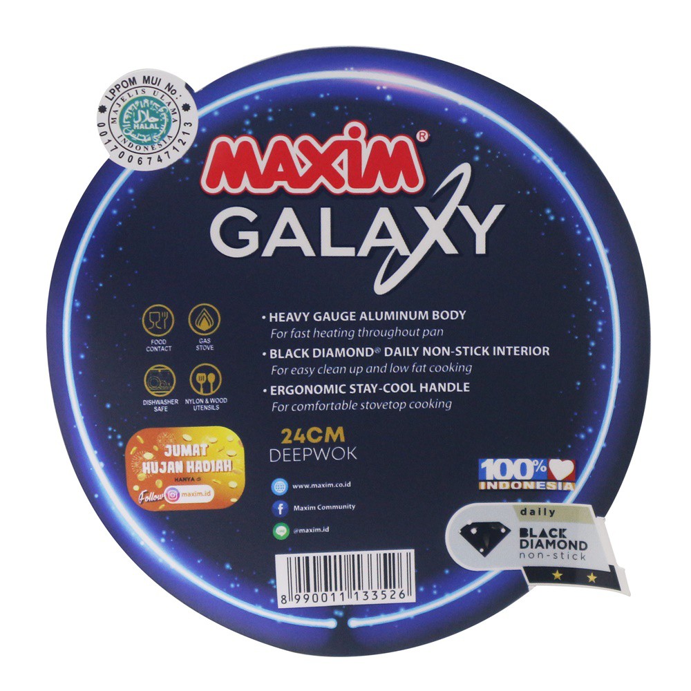 Maxim Wajan Galaxy Deep Wok 24 cm
