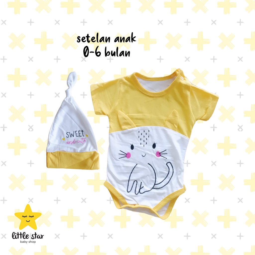 Jumper Topi Bayi Cewek | Setelan Bayi Cewek | Romper Baby Girl | Jumpsuit Bayi Perempuan