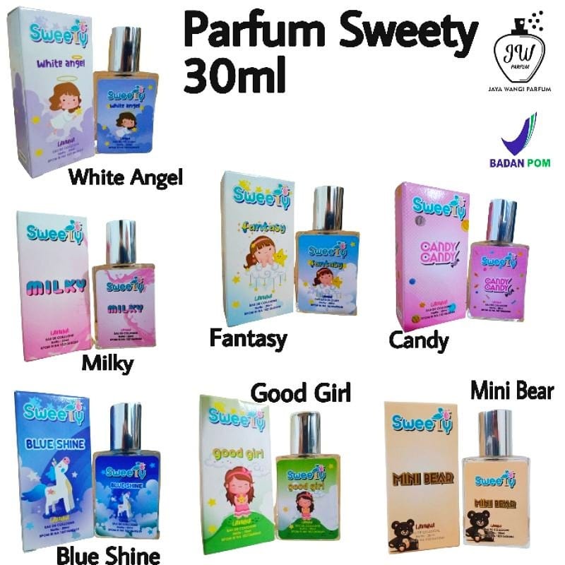 Parfum bayi brand terbaru parfum wanita aroma segar parfum sweety 30ml eu de parfum parfum anak parfum terbaik berbagai varian yang segar bpom