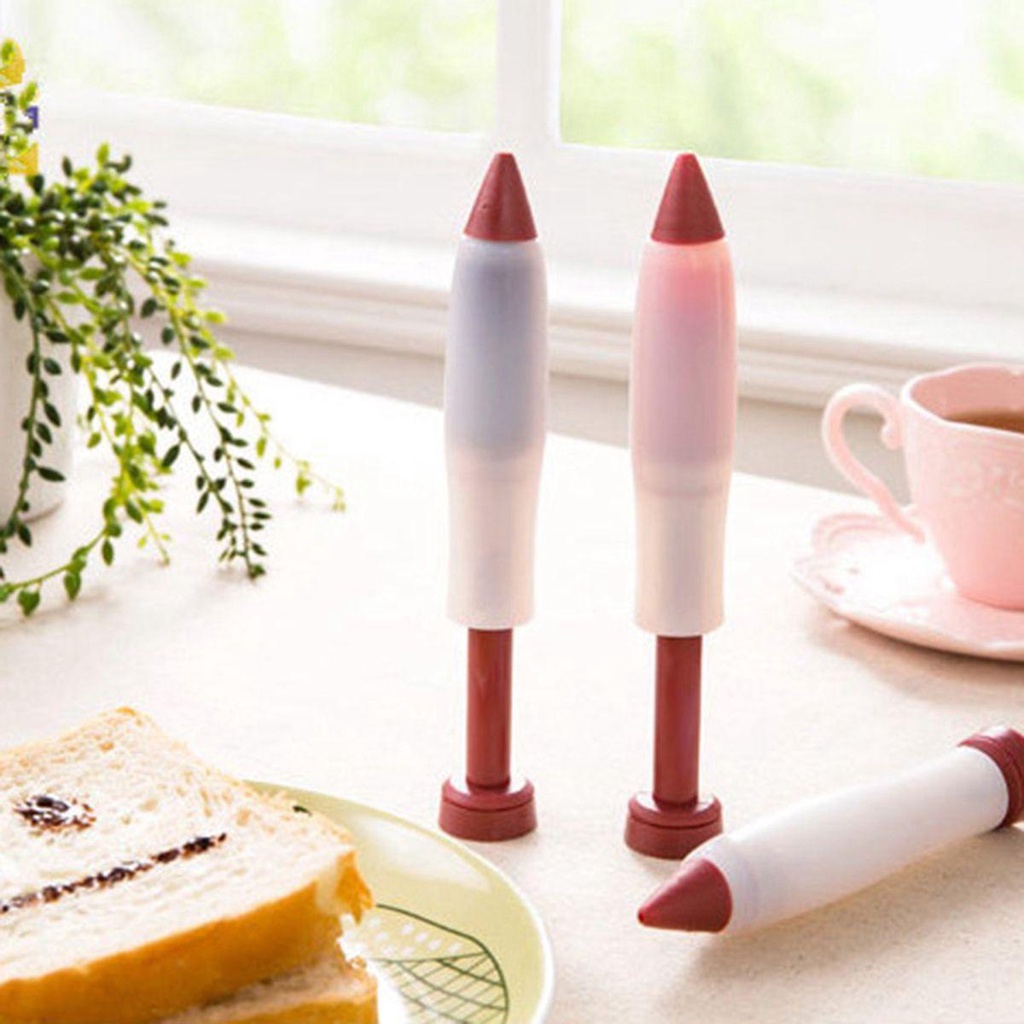 [Elegan] Cake Icing Pen Cookie Coklat Reusable Dapur Silikon Baking Piping Nozel