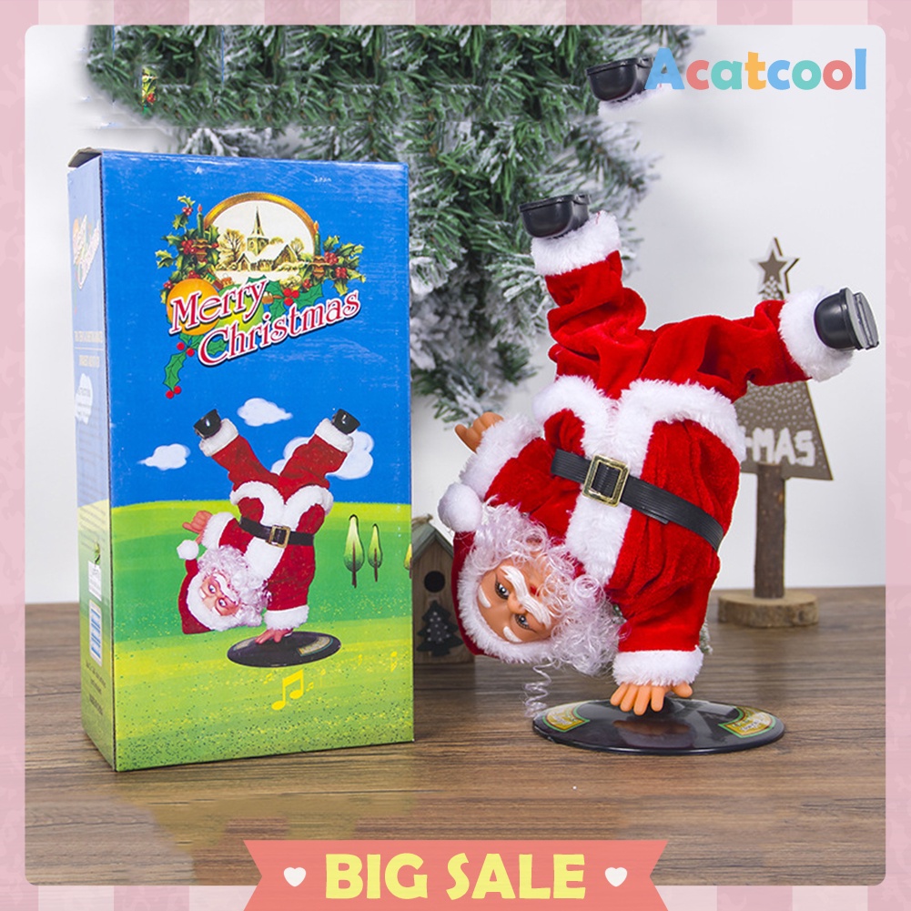 Christmas Music Rotating Inverted Dancing Santa Claus Doll Home Decoration