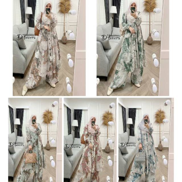 Amanda set by d'lovera tunik dan kulot