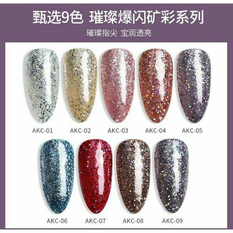 AS NAIL GEL POLISH SET KUTEK GEL SET 9PCS ANOTHER SEXY  READY JAKARTA