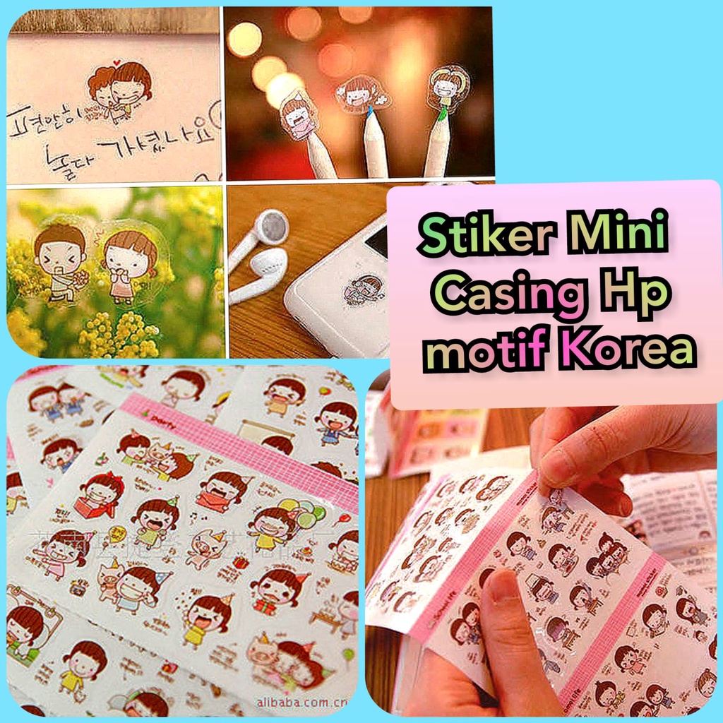 Stiker Sticker Setiker Mini Lucu Mungil Emotikon Emoticon Motif Korea Korean Vintage Untuk Tempelan Buku kertas Case Casing Chasing HP Handphone Vintage Toples Gelas Buku Diary Unik Murah