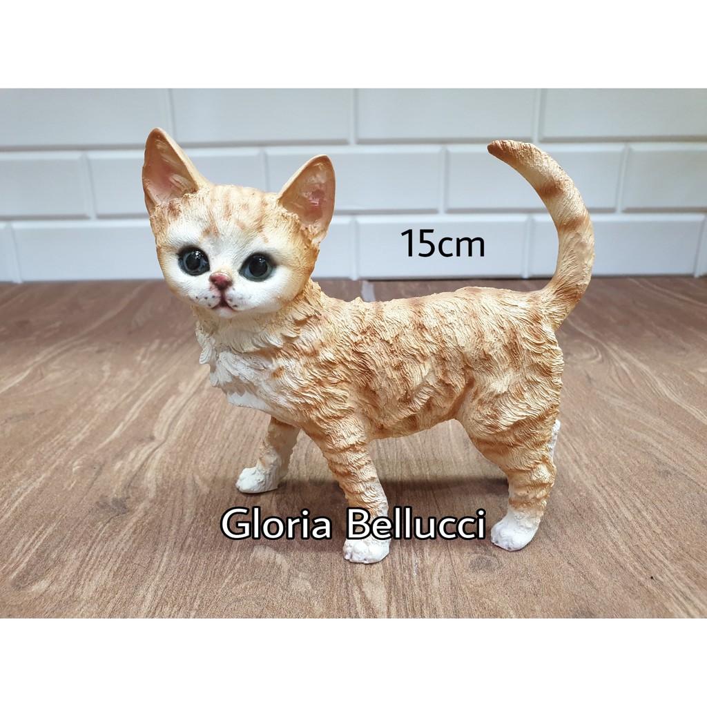 patung pajangan miniatur kucing kuning persia anggora catlovers