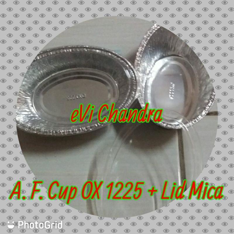 Almunium foil cup oval OX1225 + Lid Mica