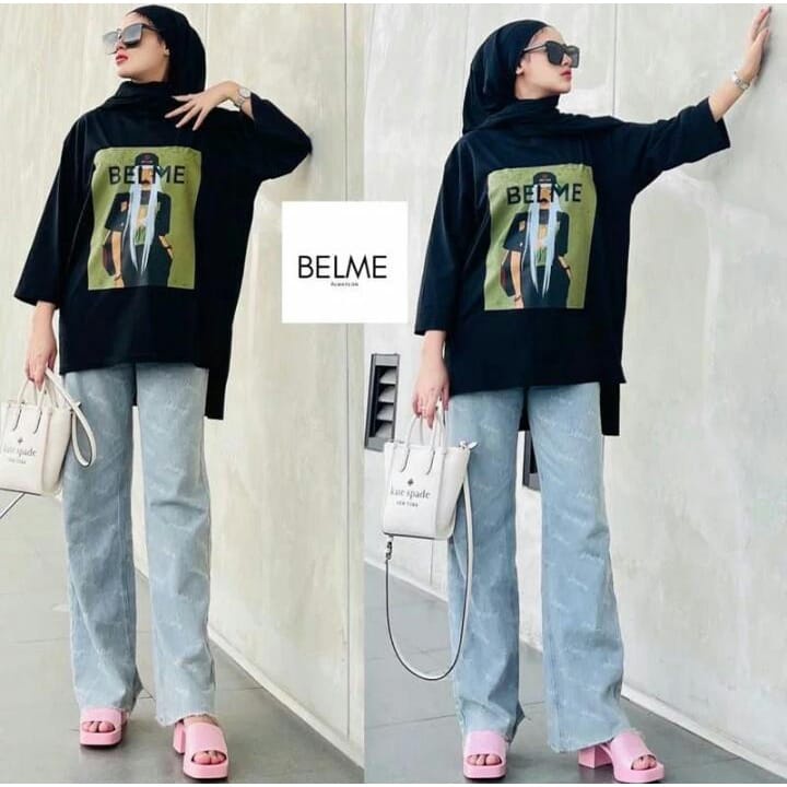 Baju Atasan Wanita Terbaru Belme Top Matt Combed 24s / Blouse Jumbo Ld110 Cm Ootd Kekinian Korean Style