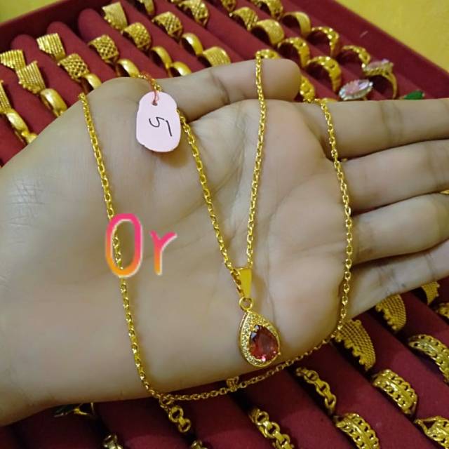 Klg nori 5 gr 45 cm liontin pertma baru merah atau biru lps ems24k