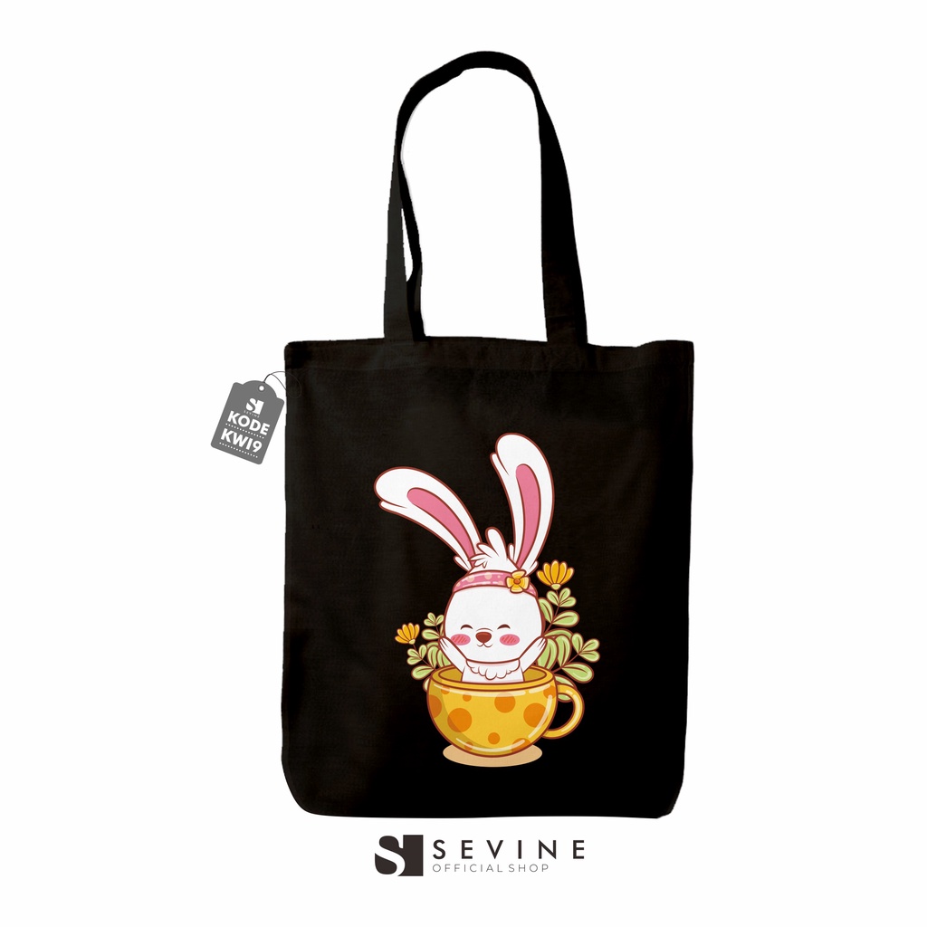Sevine Tote Bag Resleting Tas Wanita Totebag Black Series Hitam - KWI9