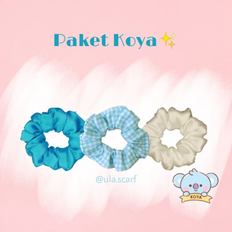 Scrunchies satin premium (FREE GIFT STIKER)- MINI-MEDIUM-Paket Koya