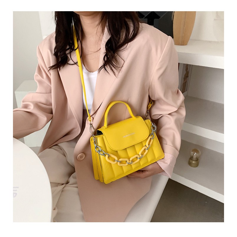 AND COD Tas Selempang Fashion Wanita Bahan Kulit PU Dengan 2 Tali Rantai Style Korea T225