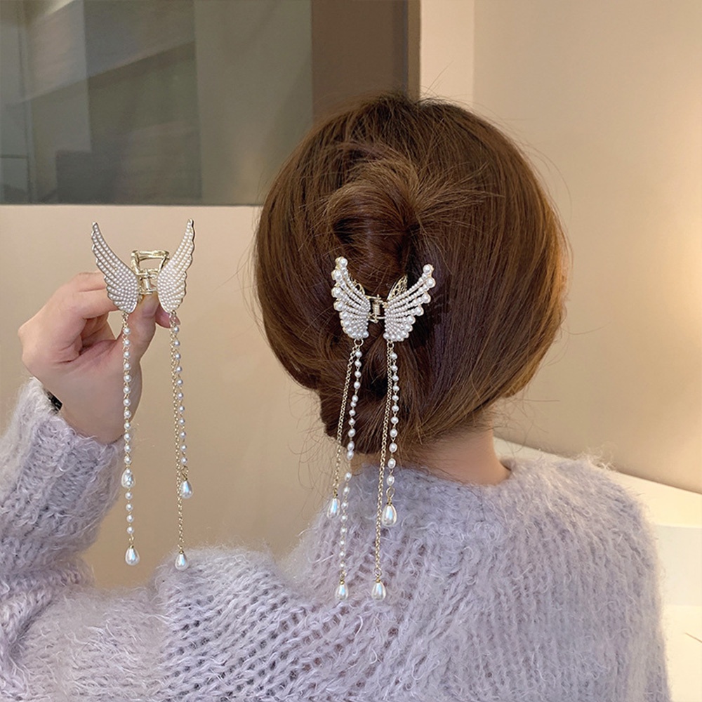 Jepit Rambut Rantai Rumbai Desain Bunga tulip Kupu-Kupu Gaya retro Elegan Untuk Wanita