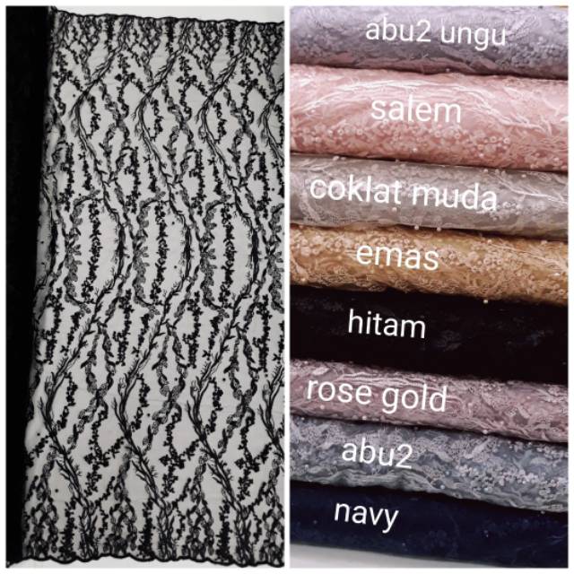 Bahan kebaya  bahan gaun brokat tile akar mutiara bordir kain gamis tile akar bordir mutiara