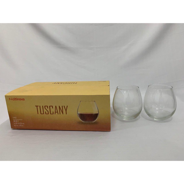 CITINOVA - 6 Pcs Gelas Minum Kaca TUSCANY Ukuran 450ml / Gelas Merry / Gelas Dalgona-4