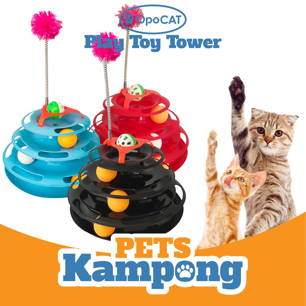 Opo Cat -  Mainan Kucing Interaktif Play Toy 3 tower Extra Deluxe