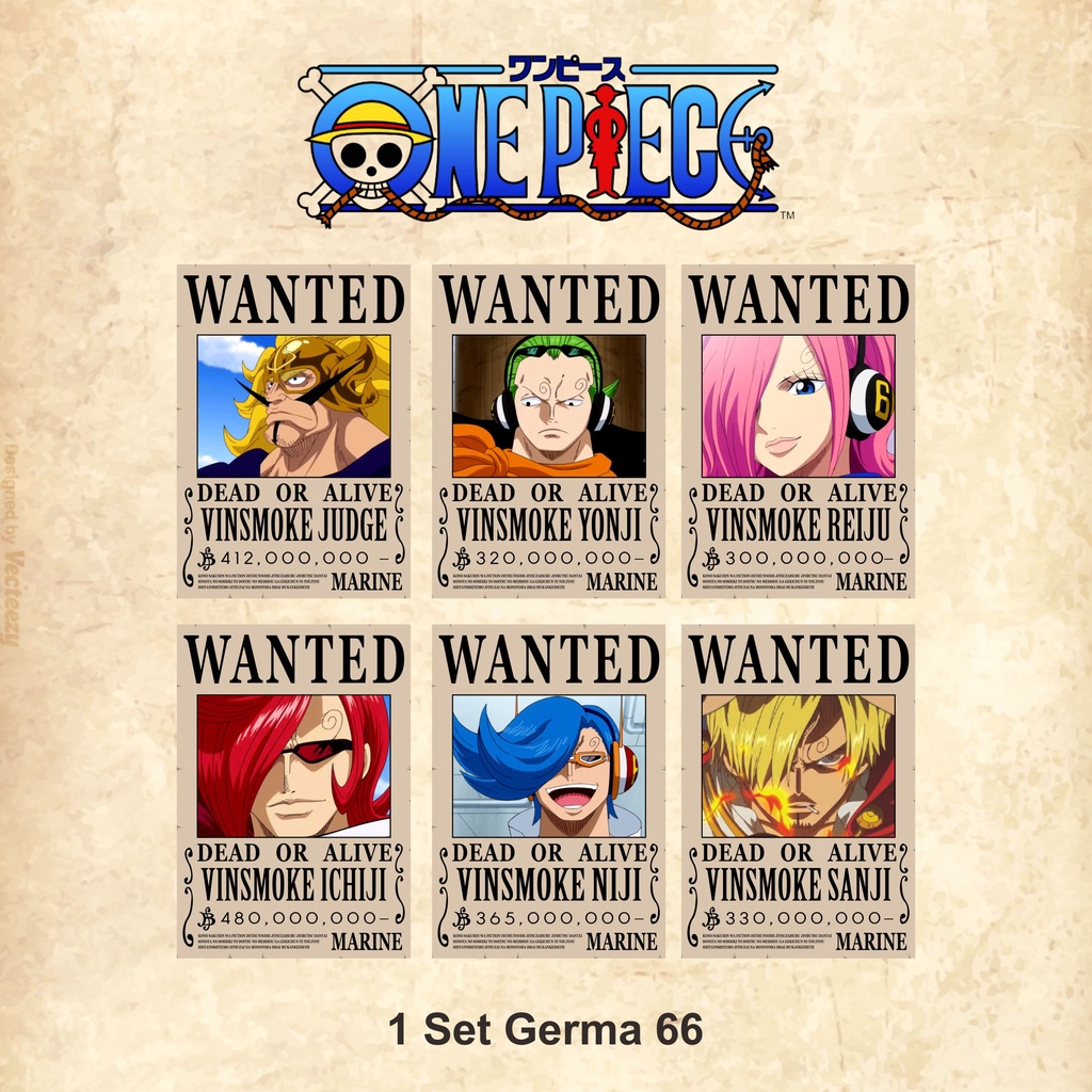 Poster Wanted One Piece Mugiwara (1set poster)-Germa 66