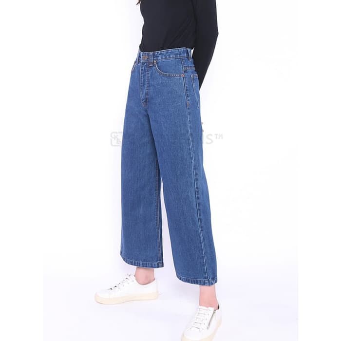 Ori 3 Warna Celana Panjang Highwaist Hw Kulot Jeans Wanita Best HQ P01