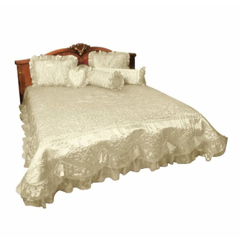 Sprei Satin Silk Rumbai 180×200 • Sprei / Bedcover Satin untuk Pengantin • Sprei Rosanna Satin