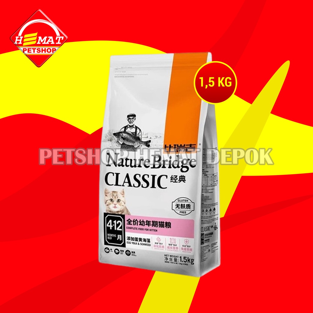 Nature Bridge Kitten Cat Food Makanan Anak Kucing 1.5 KG