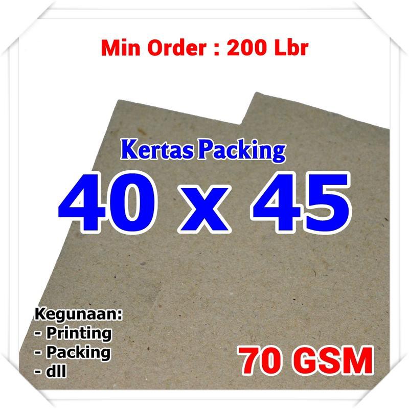 

PAKET - Kertas Packing | Kraft Paper | Bungkus | Coklat | Sack | 40 x 45 cm | 70 Gram