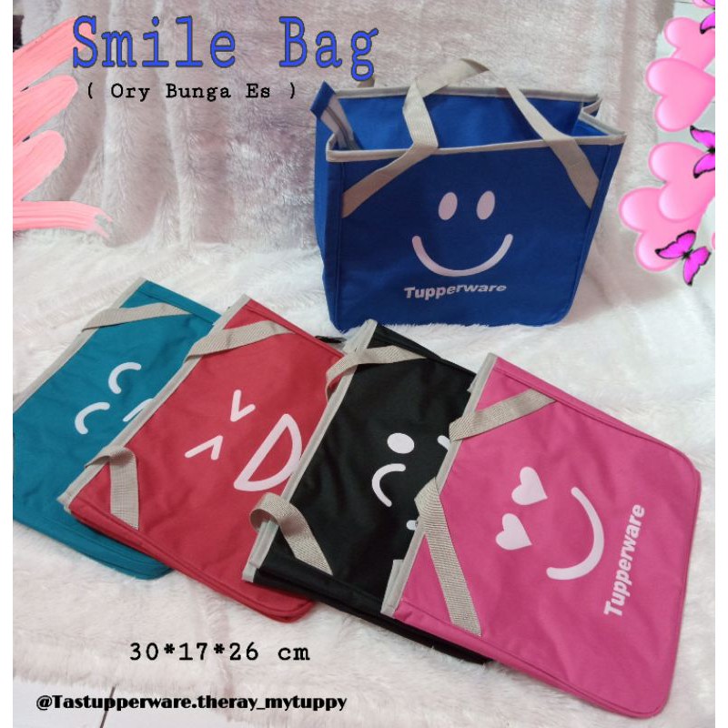 Tas smile tuppy/ smile Tupperware bag/ tas bekal smile bunga es