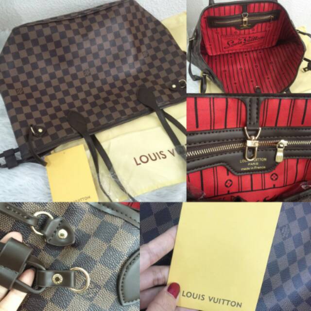 TAS IMPORT NEVERFULL DAMIER MEDIUM 30cm kualitas super import - Tas LV semi original grade ori