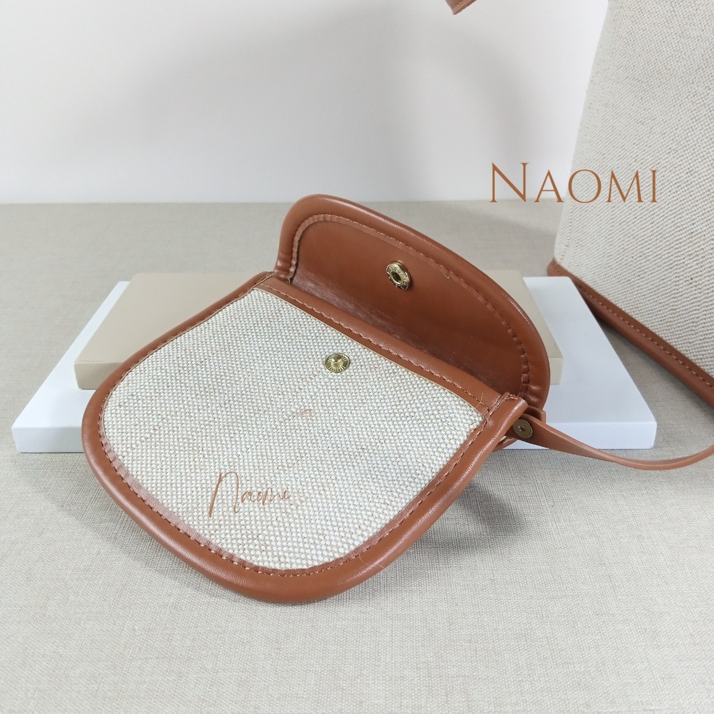 NAOMI - Bianca Shoulder Bag Import 2in1 - Canvas Tote Bag - Tas Bahu Wanita - Fashion Bag  - Tas Wanita - Tas Naomi - Naomi Bag