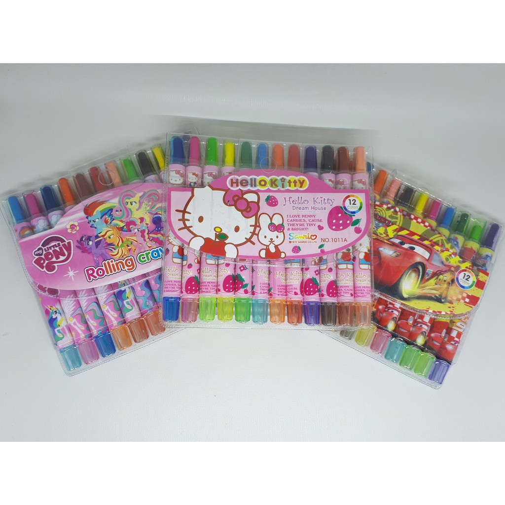 Crayon Putar 12C (Tsum-Tsum, Barbie, Doraemon, Hello Kitty, Little Pony, Cars, Princess, Frozen)