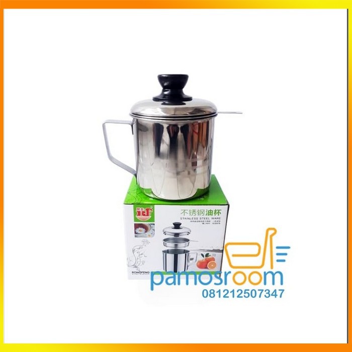 MS - Pamosroom Oil Pot Stainless Steel 1100 ml Wadah Minyak Goreng Bekas