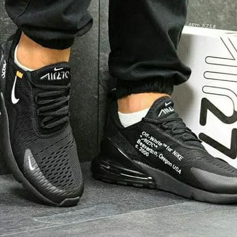 NEW PRODUK NIKE AIR MAX 270 TRIPELE OFF WHITE PREMIUM ORIGINAL - HITAM, 40